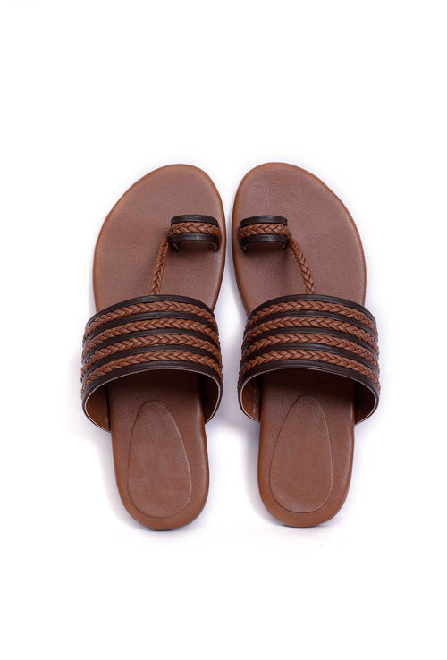 Caramel Brown Cruelty Free Leather Kolhapuri Inspired