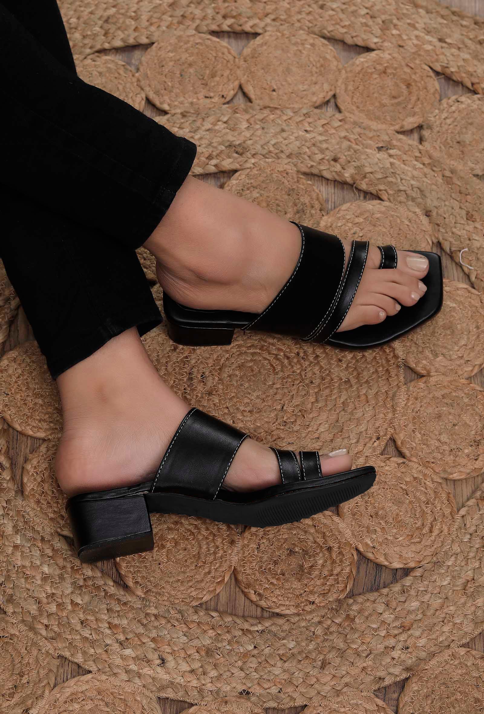 Onyx Black Cruelty Free Leather Heels