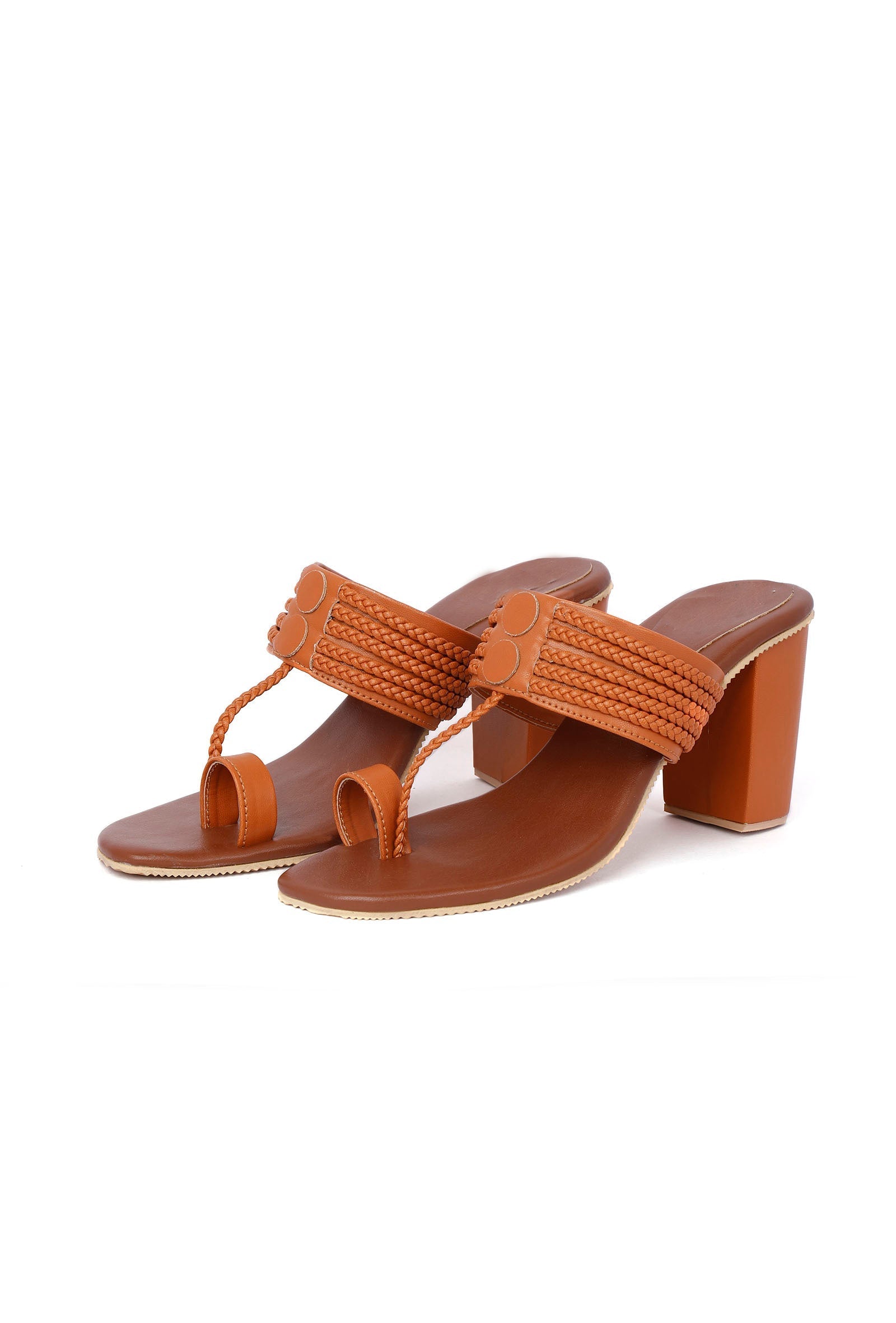 Tan Cruelty-Free Leather Heeled Sandals