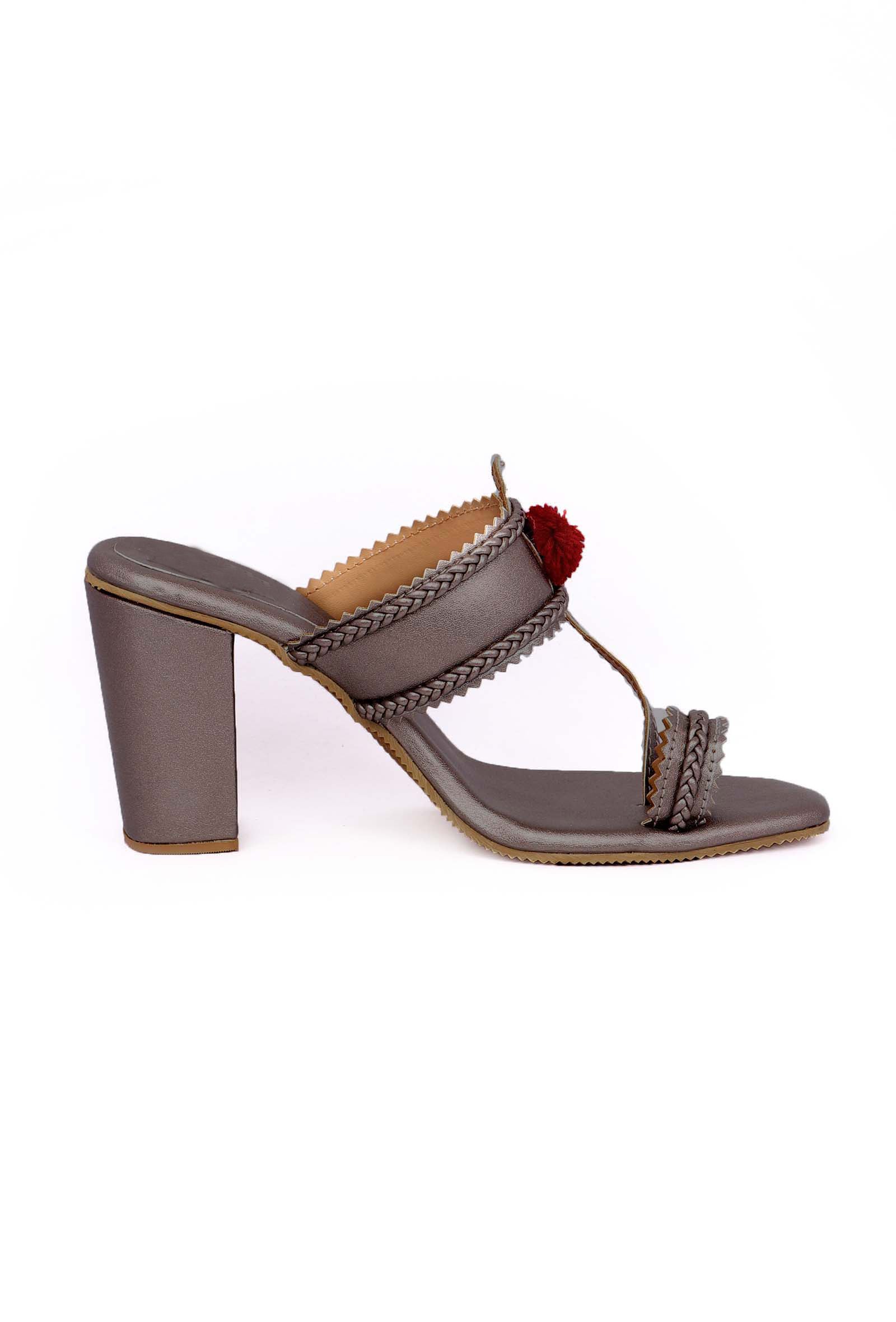 Silver Cruelty-Free Leather Heeled Sandals