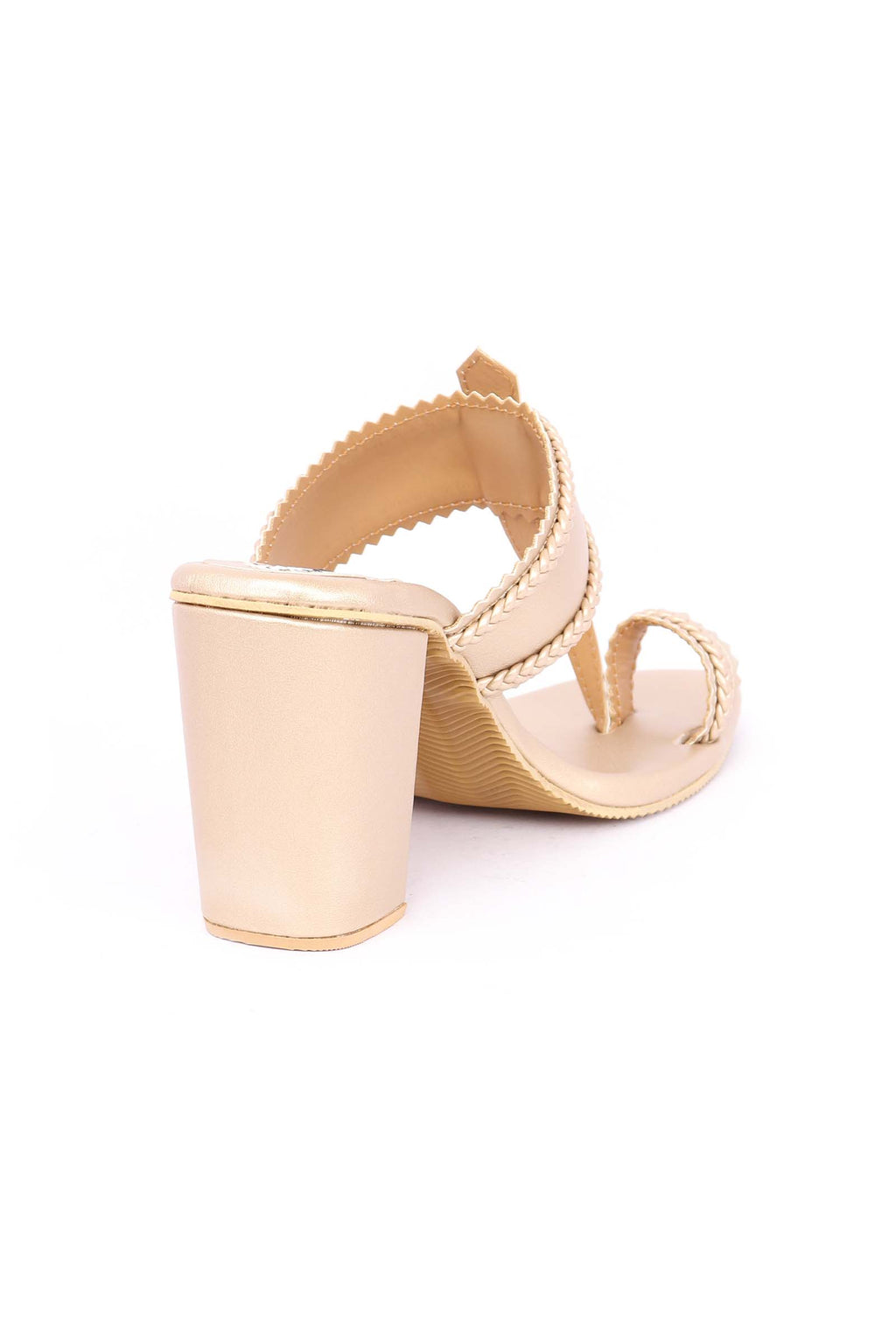Golden Cruelty-Free Leather Heeled Sandals